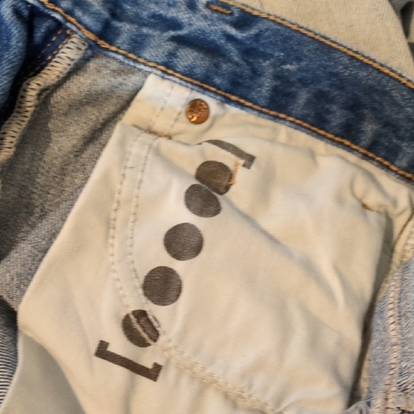 Blank NYC Two-Tone Straight Leg Jeans Bleach Light to Dark Blue Sz 24 - Picture 14 of 15